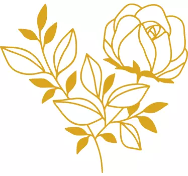 peony gold covered flower wall decor - TenStickers