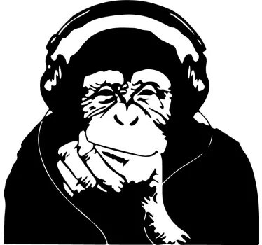 thinking monkey banksy art wall sticker - TenStickers