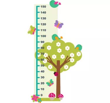 Height chart wall sticker growth chart tree - TenStickers