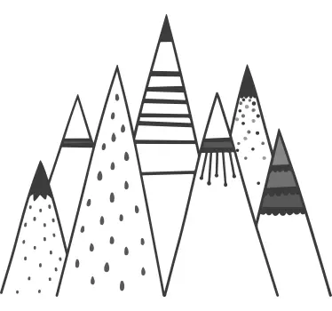 Geometric wall sticker mountain peak shapes - TenStickers