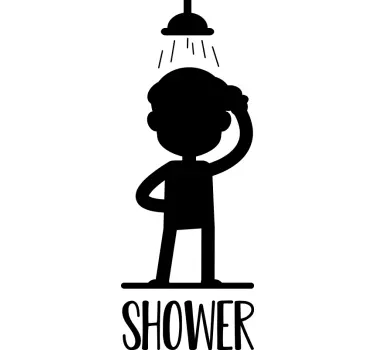 Shower man shower sticker - TenStickers