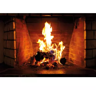 Realistic Fireplace wall sticker - TenStickers