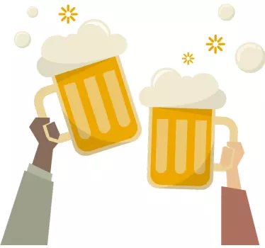 Beer cheers Logo drink wall sticker - TenStickers