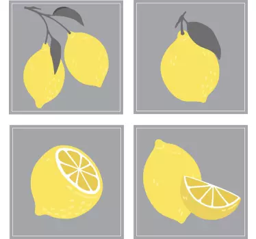 Tropical lemon  pattern tile sticker - TenStickers