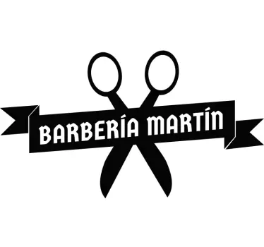 Shop window sticker barbershop scissors logo - TenStickers