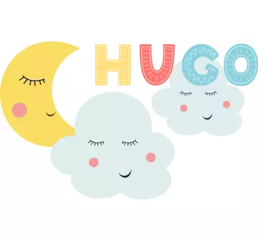 Wall stickers for kid moon and cloud scene - TenStickers