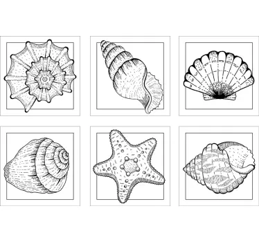 Marine life and seashells tile transfer - TenStickers