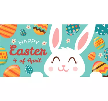 Happy Easter banner window decal - TenStickers