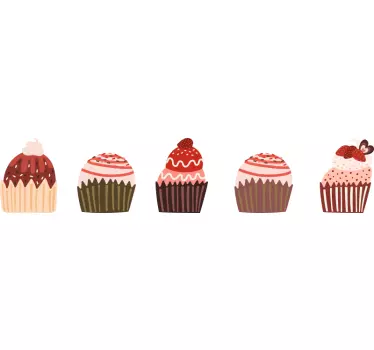 Cupcake sweet treats wall border sticker - TenStickers