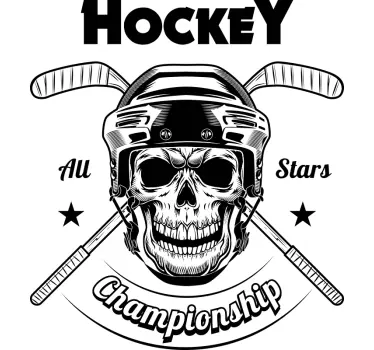 Football sticker skull hockey design - TenStickers