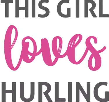 This girl loves hurling laptop stickers - TenStickers