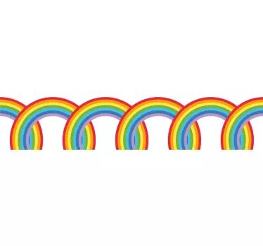 Rainbow border window decal - TenStickers