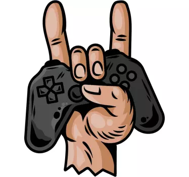 Video game sticker rock hand gesture - TenStickers