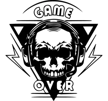 Video game sticker skull headset emblem - TenStickers