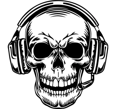 Skull with headset Playstation decal - TenStickers