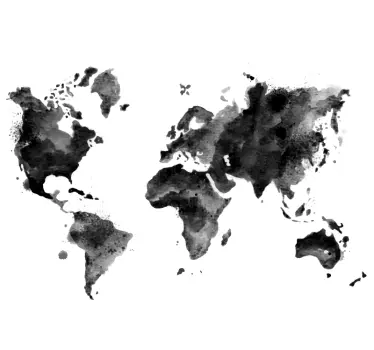 World map wall sticker artistic global design - TenStickers