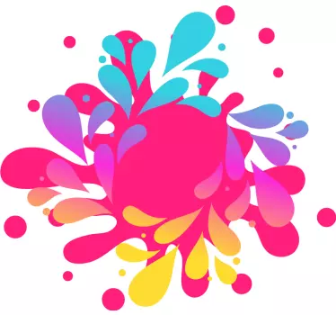 Geometric wall sticker vibrant splash elements - TenStickers
