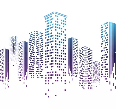 Skyline silhouette modern city outline - TenStickers