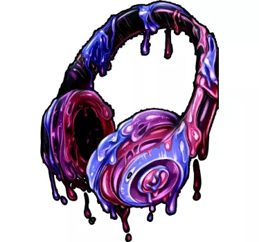 Gaming melting headset video gaming wall sticker - TenStickers