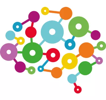 Colorful circular links geometric wall sticker - TenStickers