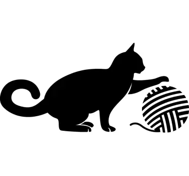 Ball of wool with cat wall sticker - TenStickers