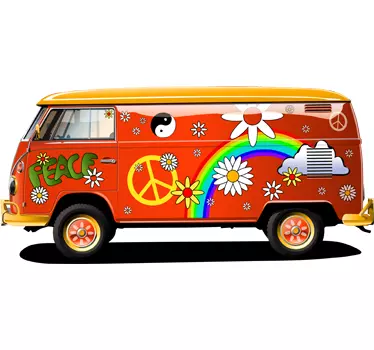 Hippie Van Wall Sticker - TenStickers