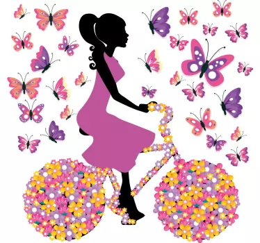 Cycling butterflies butterfly wall decal - TenStickers