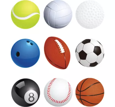 Sport Balls Kids Room Wall Sticker Set - TenStickers