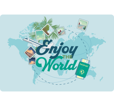 Enjoy the world world map laptop stickers - TenStickers