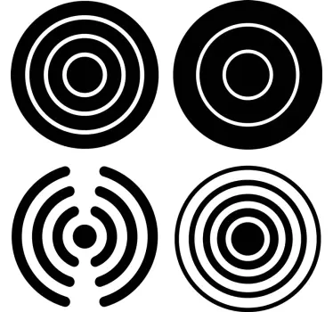 Geometric wall sticker concentric circular designs - TenStickers