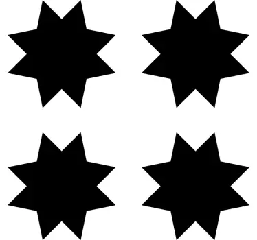 Geometric wall sticker black star shapes - TenStickers