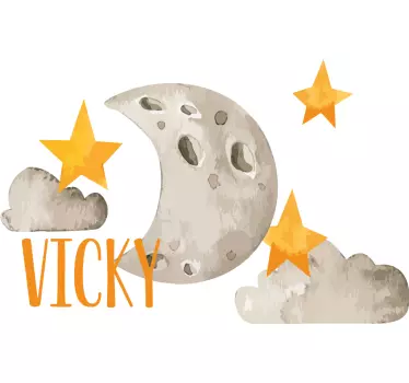 Personalised moon laptop stickers - TenStickers