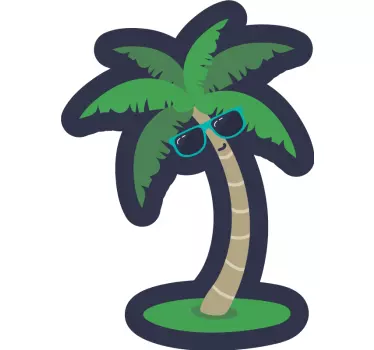 Palm with sunglasses campervan sticker - TenStickers