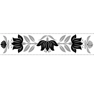 Wall border sticker botanical edge design - TenStickers