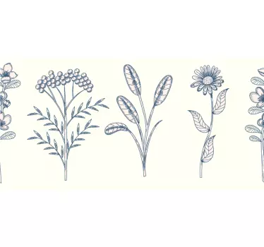 Wall border sticker floral border decoration - TenStickers