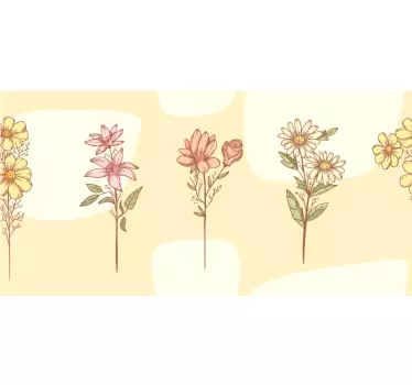 Wall border sticker flower plant arrangement - TenStickers