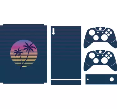 Retro tropical sunset xbox sticker - TenStickers