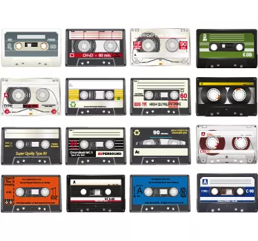 Collection of Cassette Tapes Sticker - TenStickers