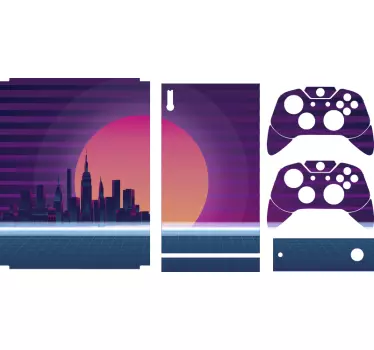 Xbox wrap cityscape sunset - TenStickers