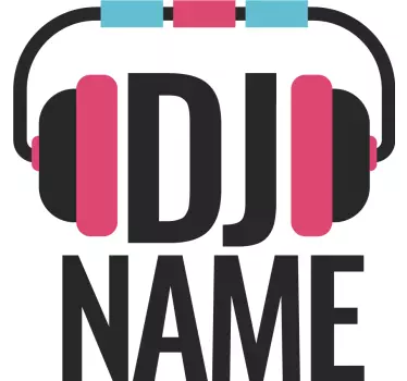 Headphone with personalised name dj sticker - TenStickers
