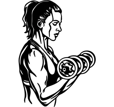 Football sticker strong woman lifting - TenStickers