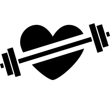 Football sticker heart barbell fitness - TenStickers
