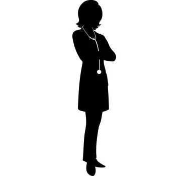 Female Doctor Silhouette Wall Sticker - TenStickers