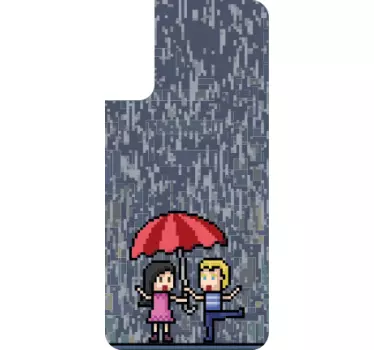 Samsung stickers pixelated friends umbrella - TenStickers