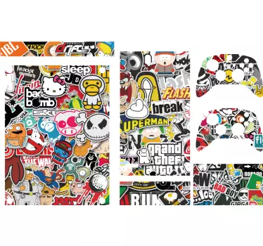 Graffiti gamers sticker bomb xbox sticker - TenStickers