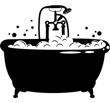 Vintage Bathtub Design bathroom wall sticker - TenStickers