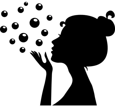 Bubbles and Silhouette bathroom wall sticker - TenStickers