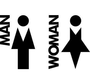 Gender symbols design toilet sticker - TenStickers