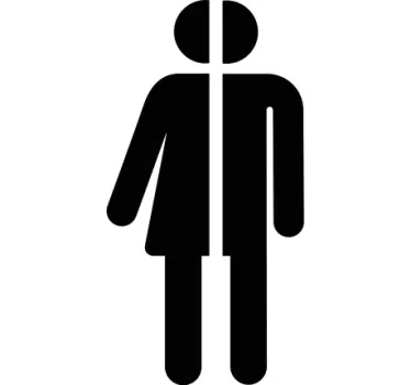 Half person toilet sign  glass door sticker - TenStickers