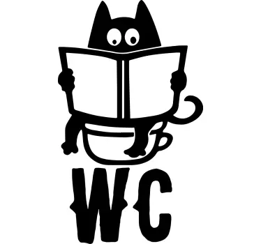 Funny wc illustration glass door sticker - TenStickers